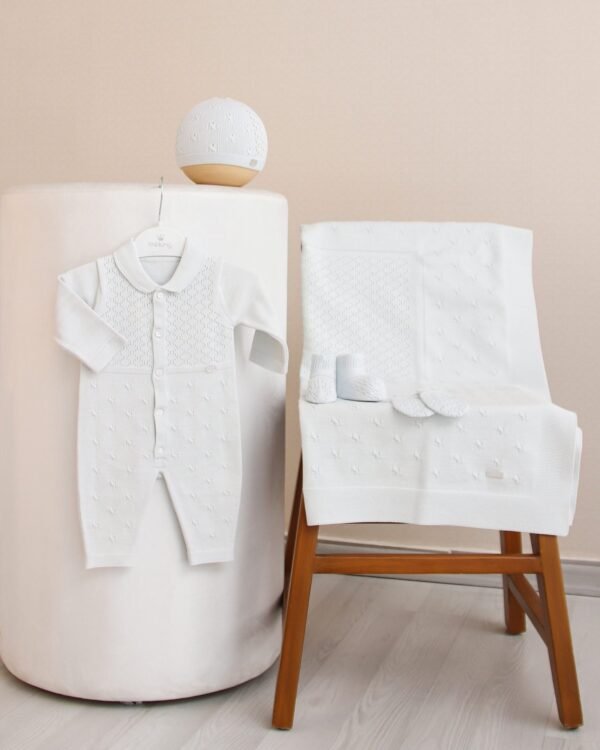 Little Snuggle Knit Romper & Blanket Set